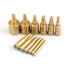 Gold Brazing Drill Bits Set 12pcs for Angle Grinder Hole Opener Marble Ceramic Stone Reaming Saw Kit M10 Hole Opener