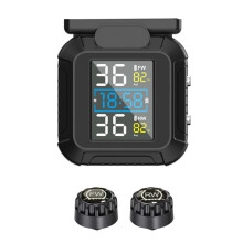 Soldriven Motorcykel TPMS Soldriven Däcktrycksmonitor med Extern Sensor Däcktrycksövervakningssystem