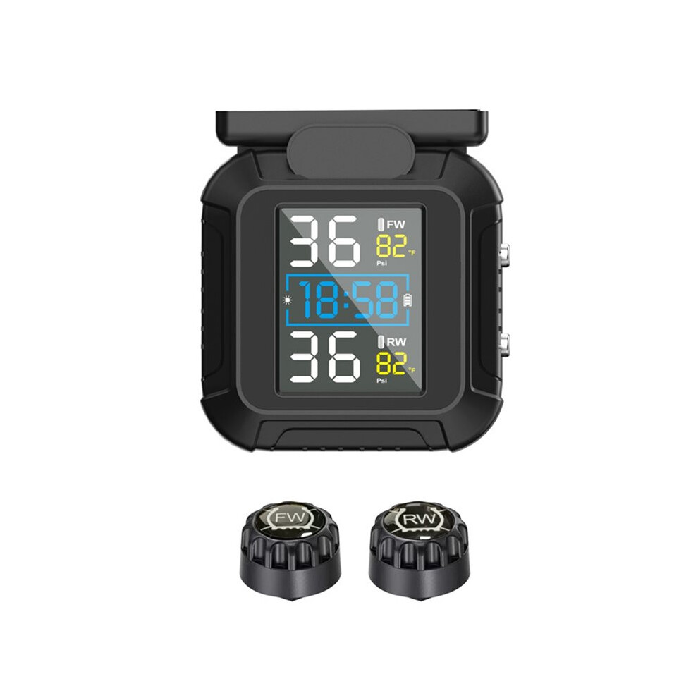 Solar Power Motorcycle Tpms Solar Power Tire Pressure Monitor With External Sensor Tire Pressure Monitoring Alarm System 4711729727050