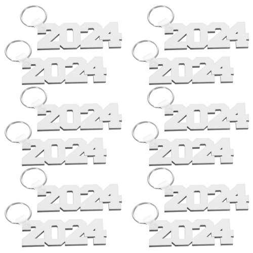 24Pièces Porte-Clés Vierges Mdf Blanc Léger Pour Sublimation Loisirs 2