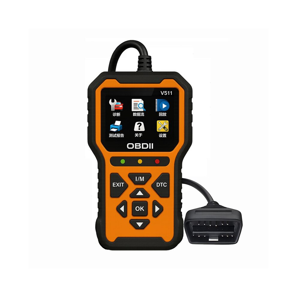 1 Pc 12V Obd2 V511 Automotive Engine Fault Code Detector, Automotive Diagnostic Tool, Fault Code Clearing Voltage Tester 4713544998332