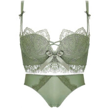 (38,Light green)Women Sexy Floral Lace Bralette For Seamless Push Up Soft Padded No Steel Ring Mesh French Crop Cami