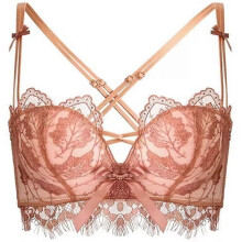 (38,Pink)Women Sexy Floral Lace Bralette For Seamless Push Up Soft Padded No Steel Ring Mesh French Crop Cami