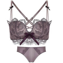 (36,Light purple)Women Sexy Floral Lace Bralette For Seamless Push Up Soft Padded No Steel Ring Mesh French Crop Cami