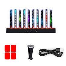Car Symphony Atmosphere Lamp with 10 Music Rhythm Tubes USB Charging for Auto Interior Accessories