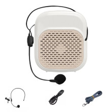 Portable Amplifier with Headset Microphone for Teachers' Classroom Instruction High-Volume Portable Amplifier White