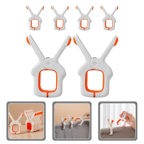 6Pcs White Beach Towel Clips Strong Windproof PP Clips for Pool Chairs 2