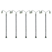 5Pcs Model Railway Lamp Lattice Mast Light HO 1:87 Scale LED Street Light Train Layout Toys Garden Decoration Crafts
