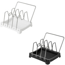 Kitchen Cabinet Organizers for Pots and Pans Expandable Stainless Steel Storage Rack Cutting Board Drying Cookware Shelf
