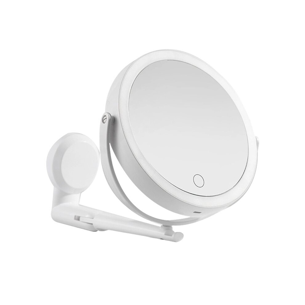 Wall Mounted Lighted Makeup Mirror with Magnification 5X, 7 Inch Double Sided Magnifying Vanity Mirror Wall Mirrors