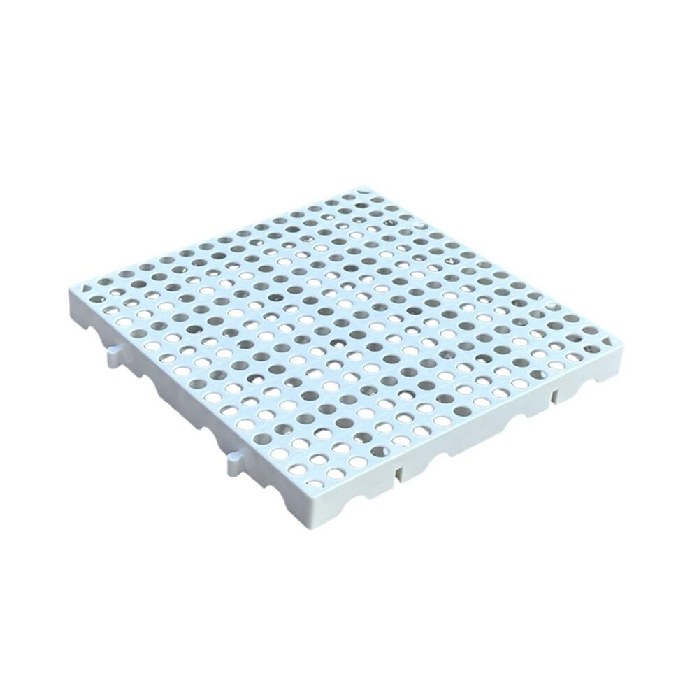 Moisture-Resistant Plastic Pallet With Breathable Mesh Ventilation, Suitable For Basements, Warehouses White 4712339836613