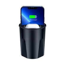 15W Multifunctional Car Wireless Charging Cup 4-in-1 Charger Holder for Wireless Charging Earphones and Mobile Phones