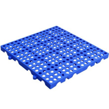 Feuchtigkeitsbeständige Kunststoffpalette mit Atmungsaktiver Netzbelüftung, Geeignet für Keller und Lagerhallen, BLAU
