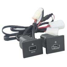 Car Double Charger PD Quick Charge QC3.0 Phone Charging Adapter for Focus 2 Mk2 2009 -2011