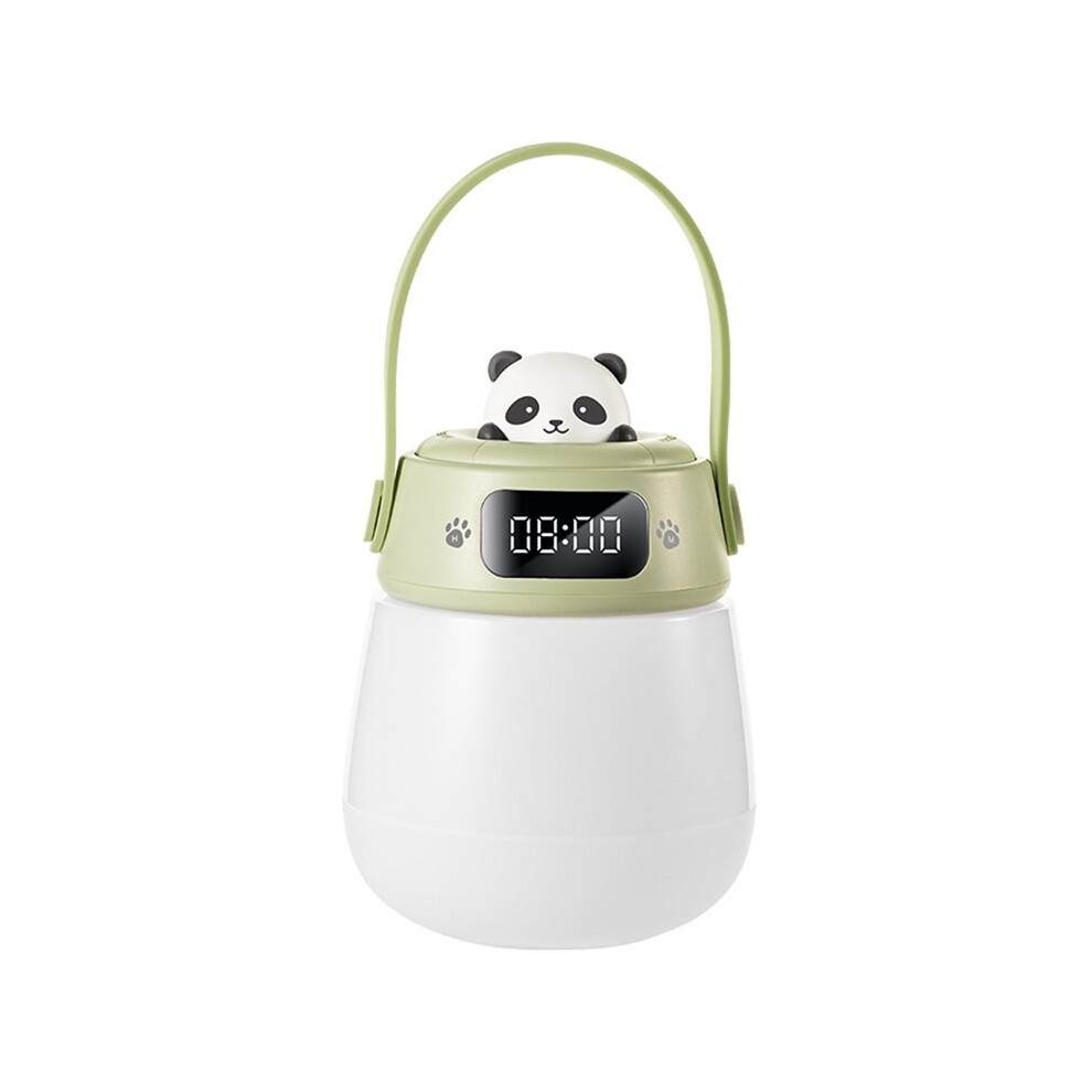 Panda Night With Clock Usb Rechargeable Portable Nursery Lamp Remote Control Bedsid 3000Mah Battery Dimmabe Lamp Light