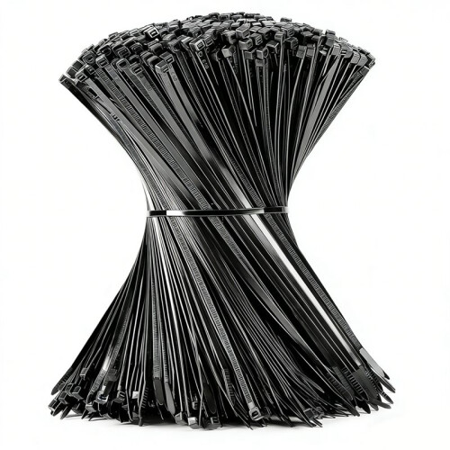 1200 Abraçadeiras de Nylon Pretas de 30 cm (12 Polegadas), Resistentes e com Força de Tração de 22,7 Kg (50 Lb), para Uso Interno e Externo