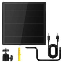 D5 5W Solpanel för Säkerhetskamera, Dörrklocka, IP66 Vattentät Batteriladdare med 5.5x2.1-Port, 5V 2.6A Utgång