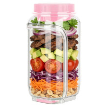 Square Salad Container for Lunch Food Storage Box with Airtight Lid Leakproof Meal for Fresh Greens Fruits Vegetables C