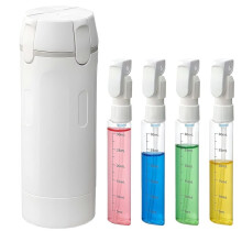 4 in 1 Travel Pump Dispenser Bottle, 30ML 4 Pack Leak-Proof Pump Containers with Measurement Scale & Label Stickers