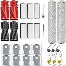 Replacement Parts for Qrevo Curv 2 Flow Robot Vacuum Cleaner, Main Brushes,Filters, Dust Bags, Mop Rollers