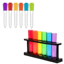 Test Tube Counting and Color Sorting Kit Sensory Bin Filler Accessories Color Matching with Gems Crystals Sorting Bowls