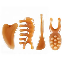 Skin Scraping Resin Guasha Massage Board Face Eye SPA Massager Plate for Neck Back Body Legs Promote Blood Circulation