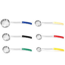 Portion Control Serving Spoons Set,Portion Scoops for Food, Unslotted Spoon (2, 4, 6, 8 Oz),Slotted Ladle Spoon(1, 3 Oz)
