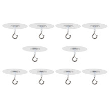 No Hole Adhesive Ceiling Hooks for Hanging Light Plants,Sticky Eye Hooks for Hanging Boby Mobile Curtain,Set of 10
