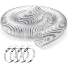 2-1/2"X10'Dust Collection Hose,2 1/2 Inch Dust Collection Tube with 304 Stainless Steel Hose Clamps,Collector Tube