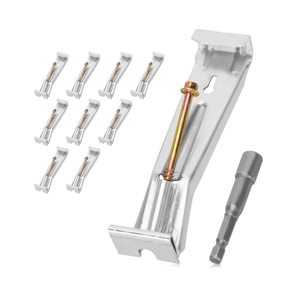 10Pcs 5 Inch Gutter Hangers With A Pre-Inserted Rust Screw,Quick Screw Gutter Clips Hidden Gutter Bracket Come 4711976272211