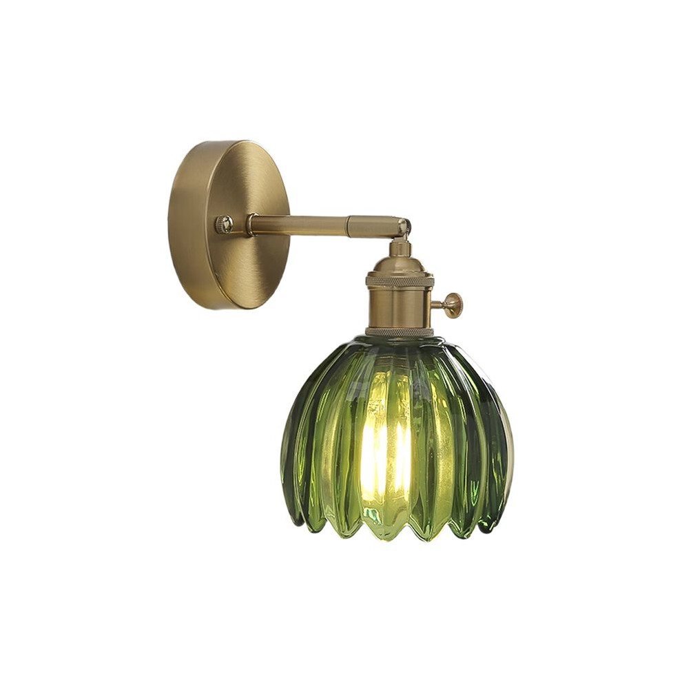 Nordic Vintage Wall Lamp Tulip Glass Wall Lamp Shade Living Room Background Wall Lights Green