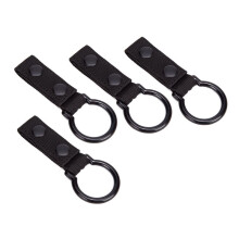 Lot de 4 Anneaux de Lampe Torche en Nylon avec Double Clip de Fixation pour Ceinture de Service, Poignée Latérale et Anneau Métallique