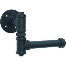 Vintage Industrial Pipe Toilet Paper Holder - Wall Mounted Retro Toilet Roll Holder