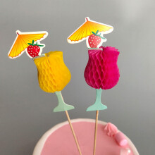 Cocktail Umbrella Picks Bamboo Skewers Decorative Drink Toppers for Party Appetizers and Fruit
