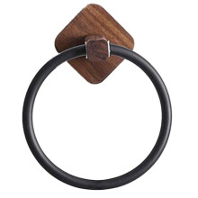 Wooden Towel Ring Holder Wall Mount Self Adhesive Wood Design LB7064