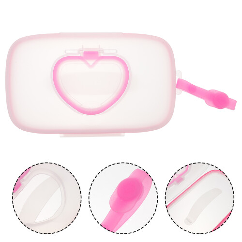 1Pc Infant Wet Tissue Case Pink PP Plastic Hanging Portable Storage 2
