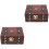 2Pcs Wooden Storage Boxes Multi-Color Durable Container for Home Use 3