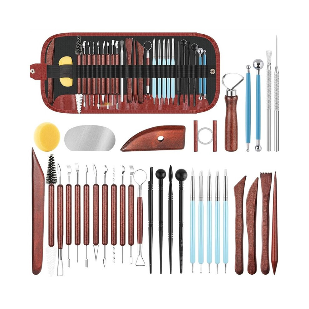 36PCS Pottery Tools and Supplies, Ceramic Polymer Tools Kit, Clay Tools Sculpting Set for Pottery, Pottery Wheel,Carving