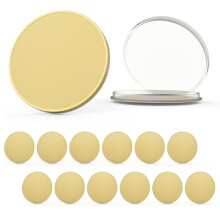 12 Stuks Messing Muntblanks voor Lasergraveren, Massief Messing Munten met Acryl Beschermdoos, Schroefdraad aan de Rand, 40 mm