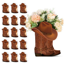 Blumenkästen in Form Von Western-Cowboystiefeln - Tischdekoration in Stiefelform für Partys, Hochzeiten und Babypartys (16er-Set)
