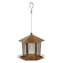 Large Capacity Garden Bird Feeder Heavy Duty Iron Bird Food Bowl Squirrel Proof Hanging Feeding Station Outdoors