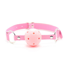 (Pink) Mouth Ball Sex Toy Couple Cosplay Sex Products Breathable Erotic Supplies SM Strap for Women Men