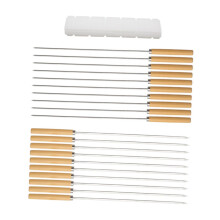 Stainless Steel BBQ Skewers with Easy Grip Handles for Camping Grilling Meat and Vegetables Set