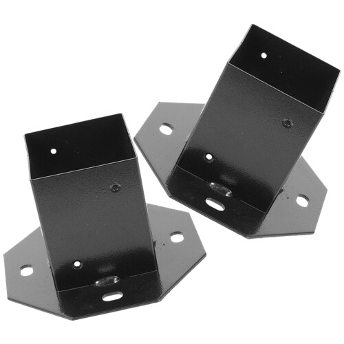 2Pcs Black Metal Mailbox Post Protectors Deck Post Brackets for Home 1