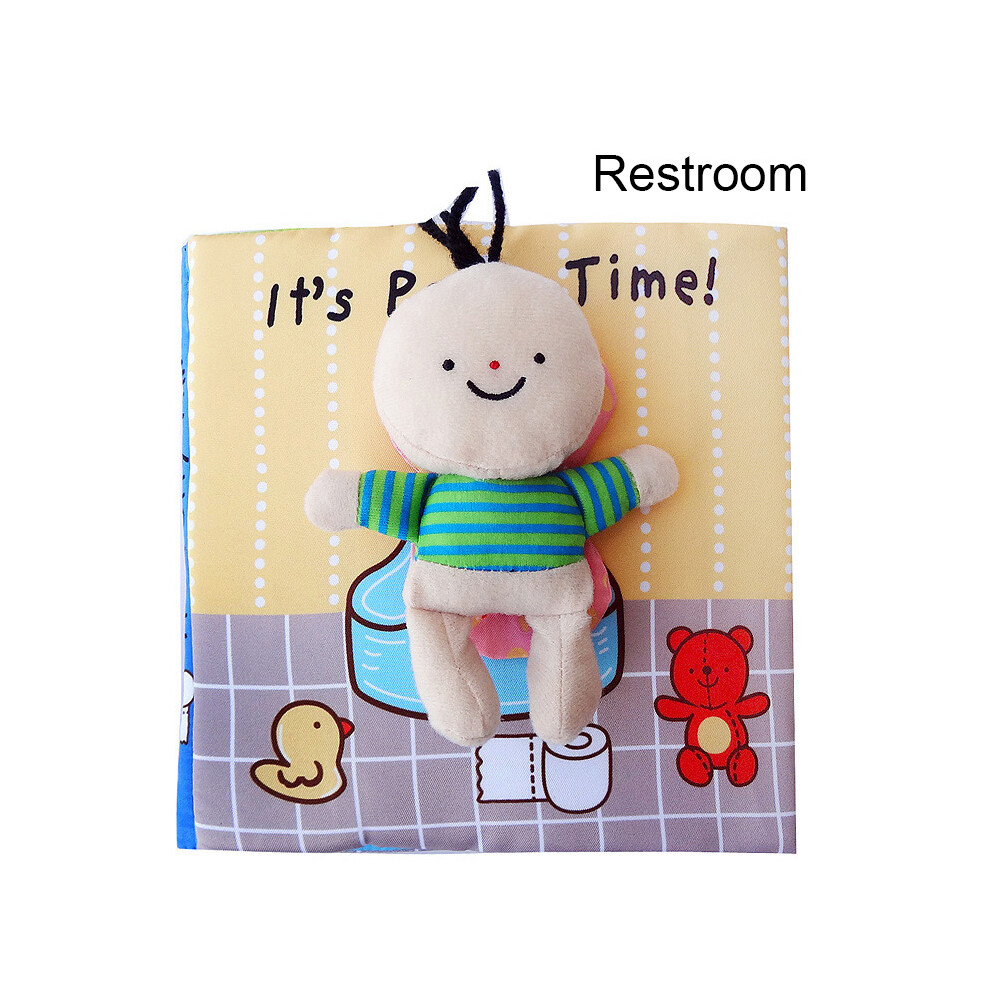Bright-Home (Restroom) Baby Early Education Three-Dimensional Cloth Book Toilet Bath Learning Toy With Ringing Paper