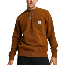 (Terracotta, M) Carhartt WIP Mens Sweatshirt Pullover Casual Cotton Pullover Loose Fit Top