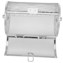 Rotating Grill Basket Stainless Steel 360 Even Roasting Hinged Door for Air Fryer and Oven Nuts