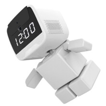 Zeitanzeige, Kabelloser PTZ-IP-Kameraroboter, WLAN, 360 Grad, Kein Toter Winkel, Nachtsicht, Intelligente HD-Kamera, US-Stecker