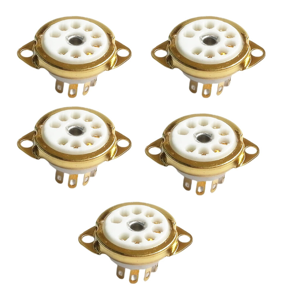 5Pcs B9a Ceramic 9 Pin Pcb Tube Socket For 12Ax7 12At7 12Au7 Ecc83 Ecc82 E88cc 6922 9073542433842