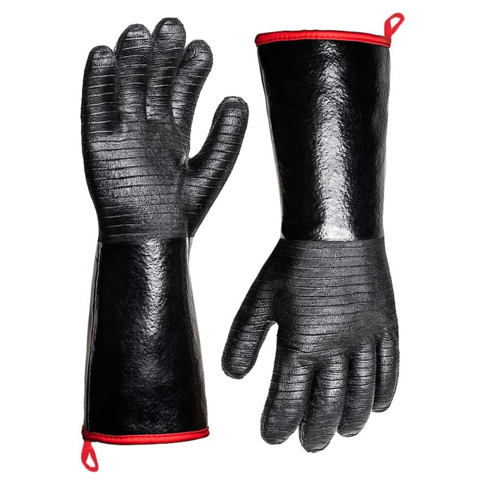 Heat Resistant Barbecue Gloves 14 Inch Waterproof Oil Resistant Cooking Gloves for Oven Baking Smoking
